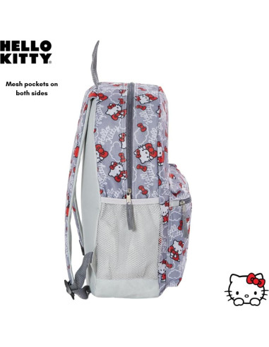 Mochila Hello Kitty Fast Forward 40 cm Roja y Gris