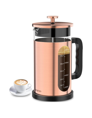 Cafetera Prensa Francesa QUQIYSO 1000 ml Acero Inoxidable