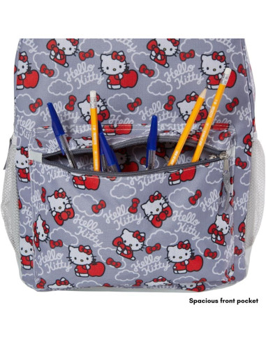 Mochila Hello Kitty Fast Forward 40 cm Roja y Gris