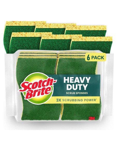 Esponjas de Limpieza Pesada Scotch-Brite, 6 Unidades Esponjas de Limpieza Pesada Scotch-Brite, 6 Unidades