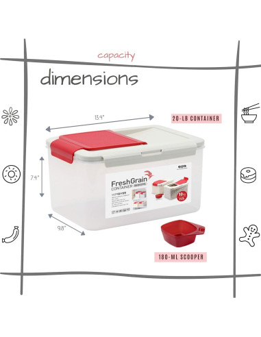 Contenedor de Alimentos Komax Biokips 9 kg Hermético
