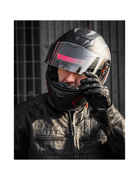 Casco ILM Full Face Motocicleta Modelo 317 Rojo Negro XL Casco ILM Full Face Motocicleta Modelo 317 Rojo Negro XL