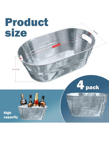 Cubo Galvanizado 4 Galones Ruizhihu para Bebidas Frías