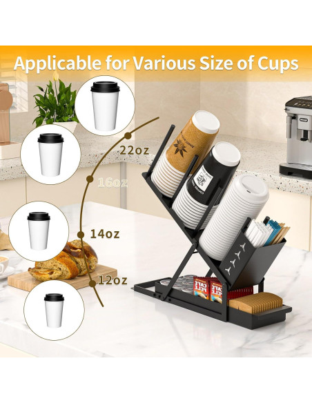Soporte Organizador para Tazas y Tapas ZDDLOINP 5 Compartimentos Soporte Organizador para Tazas y Tapas ZDDLOINP 5 Compartimentos