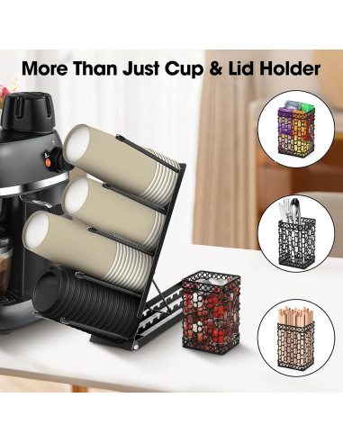 Soporte para Tazas y Tapas ShineMe Ajustable 4 Compartimentos