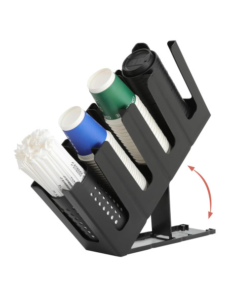 Soporte para Tazas de Papel YTROG 4 Compartimentos Negro Soporte para Tazas de Papel YTROG 4 Compartimentos Negro