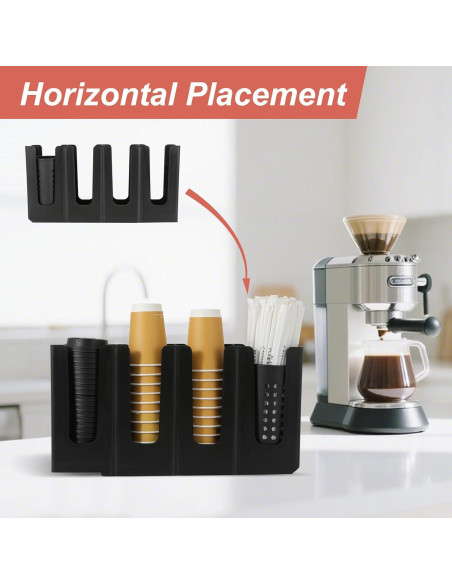 Soporte para Tazas de Papel YTROG 4 Compartimentos Negro Soporte para Tazas de Papel YTROG 4 Compartimentos Negro