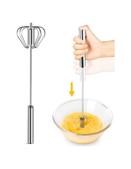 Batidor de Huevos Semi-Automático FveBzem 25,4 cm Acero Inox Batidor de Huevos Semi-Automático FveBzem 25,4 cm Acero Inox