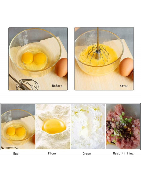 Batidor de Huevos Semi-Automático FveBzem 25,4 cm Acero Inox Batidor de Huevos Semi-Automático FveBzem 25,4 cm Acero Inox