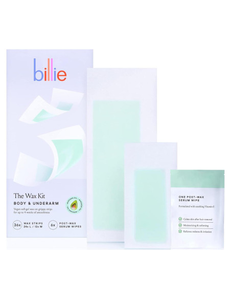 Kit de Cera Billie para Cuerpo y Axilas - 36 Tiras Veganas Kit de Cera Billie para Cuerpo y Axilas - 36 Tiras Veganas