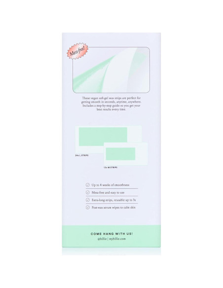 Kit de Cera Billie para Cuerpo y Axilas - 36 Tiras Veganas Kit de Cera Billie para Cuerpo y Axilas - 36 Tiras Veganas