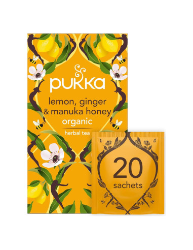 Té de hierbas orgánico Pukka limón jengibre miel 20 bolsas