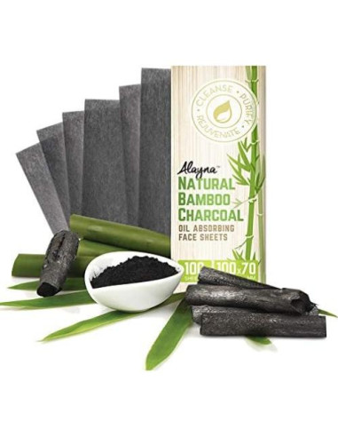 Hojas Absorbentes de Aceite Alayna Carbón de Bambú 100 Unidades