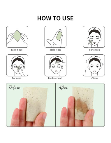 Hojas Absorbentes de Aceite DUcare 100 Unidades Té Verde