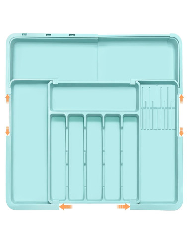 Organizador de Cubiertos Homecor Expandible 22x19 cm Turquesa