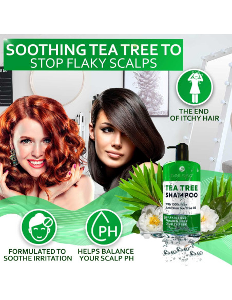 Champú de aceite de árbol de té Bellisso 400ml - Sin sulfatos Champú de aceite de árbol de té Bellisso 400ml - Sin sulfatos