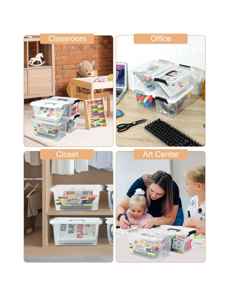 Bins de Almacenamiento NUMIFUN 6 Piezas 7L Apilables Gris Bins de Almacenamiento NUMIFUN 6 Piezas 7L Apilables Gris