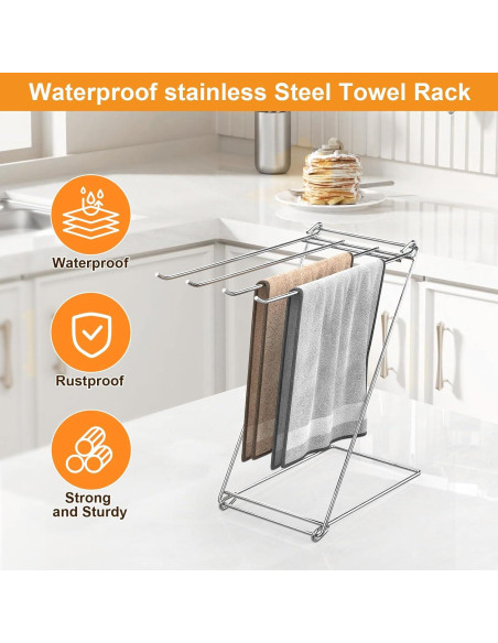 Soporte para Toallas de Cocina Seropy Acero Inoxidable 4 Brazos Soporte para Toallas de Cocina Seropy Acero Inoxidable 4 Brazos