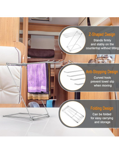 Soporte para Toallas de Cocina Seropy Acero Inoxidable 4 Brazos