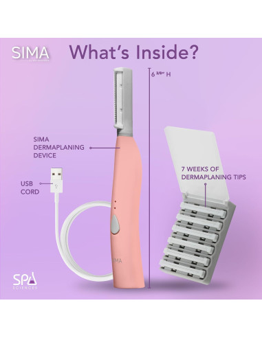 Afeitadora Dermaplane Spa Sciences SIMA Rosa 2-en-1 Exfoliación