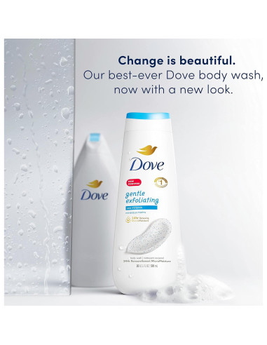 Dove Gel de Baño Suave Exfoliante 4x20 oz con Minerales