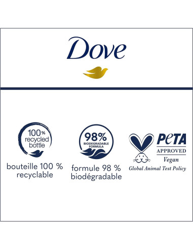 Dove Gel de Baño Suave Exfoliante 4x20 oz con Minerales