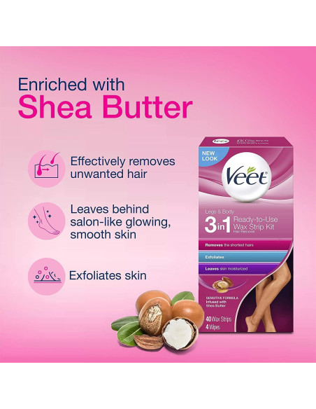 Ceras Frías Veet para Piernas y Cuerpo 40 Unidades Ceras Frías Veet para Piernas y Cuerpo 40 Unidades