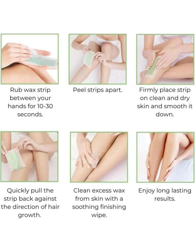 Tiras de Cera Aloe Vera Amira Beauty 64 Unidades Piel Sensible