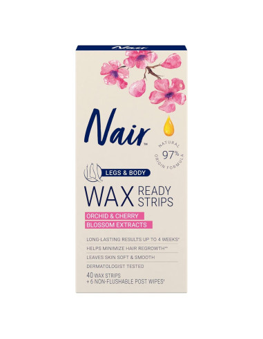 Cintas de Cera Depilatoria Nair 40 Cuentas - Paquete de 3