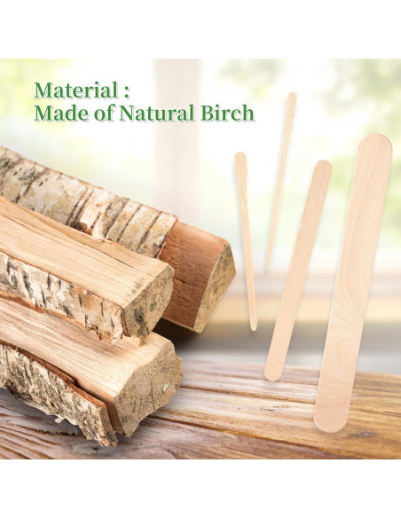 1000 Palitos de Cera de Madera JIUHSHN - 4 Estilos Variados 1000 Palitos de Cera de Madera JIUHSHN - 4 Estilos Variados
