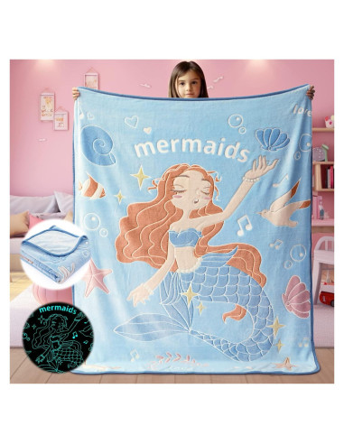Manta de Sirena Goodhipi que Brilla en la Oscuridad 127x152 cm