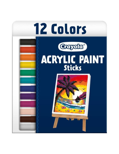 Crayola Palos de Pintura Acrílica 12 Piezas Multi-Superficie Crayola Palos de Pintura Acrílica 12 Piezas Multi-Superficie
