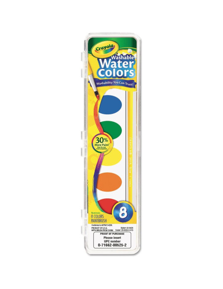 Set de 8 Pinturas Acuarelables Crayola - Lavables y Seguras Set de 8 Pinturas Acuarelables Crayola - Lavables y Seguras