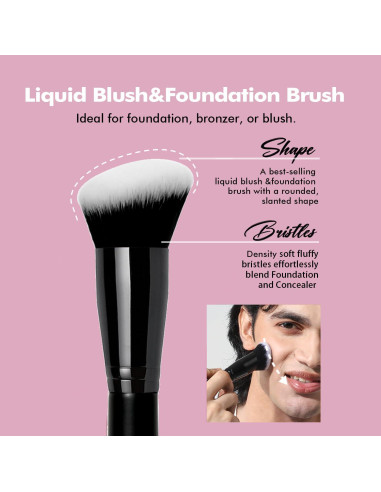 Brocha de Maquillaje Bueart Design para Base y Rubor