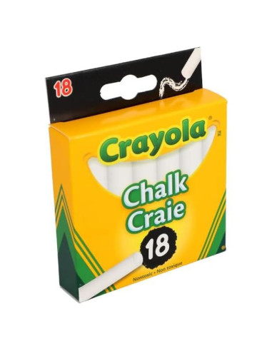 Tiza Crayola blanca y de colores - 36 unidades total