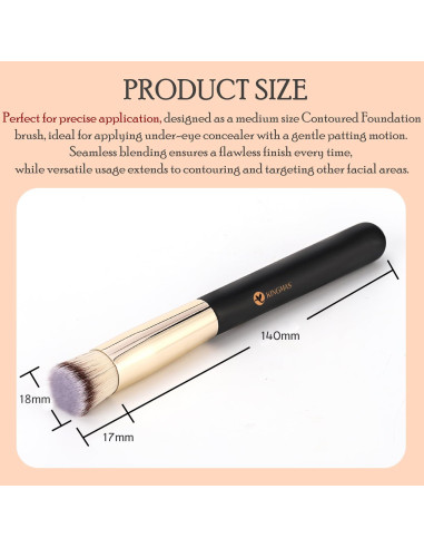 Pincel Corrector KINGMAS C04 Kabuki para Ojos y Nariz - Negro