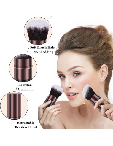Brochas de Maquillaje Kabuki Retráctiles Keriloo - 2 Piezas