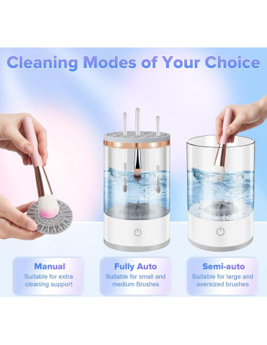Limpiador de Brochas de Maquillaje Eléctrico CJ 2 en 1
