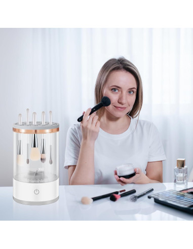 Limpiador de Brochas de Maquillaje Eléctrico CJ 2 en 1