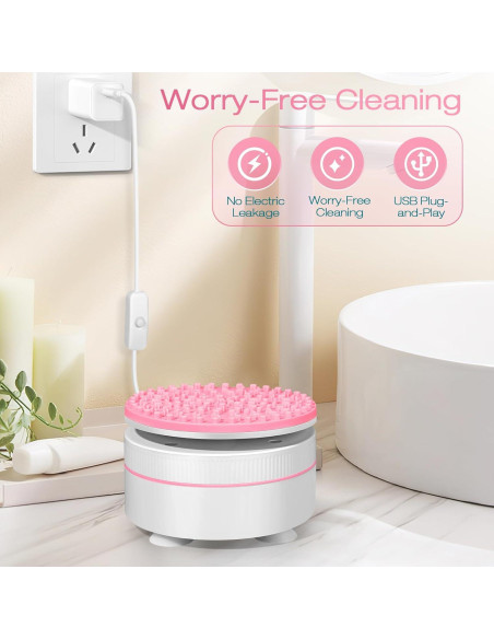 Limpiador de Brochas Eléctrico Norate IPX7 Rosa Limpiador de Brochas Eléctrico Norate IPX7 Rosa