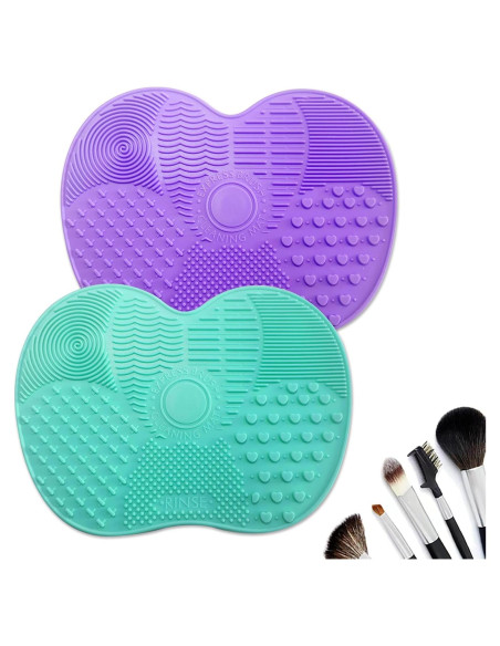2 Almohadillas de Limpieza de Brochas de Maquillaje Silicona 2 Almohadillas de Limpieza de Brochas de Maquillaje Silicona