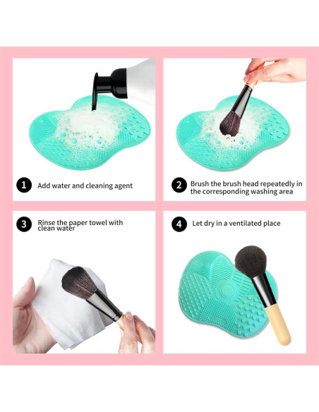 2 Almohadillas de Limpieza de Brochas de Maquillaje Silicona 2 Almohadillas de Limpieza de Brochas de Maquillaje Silicona