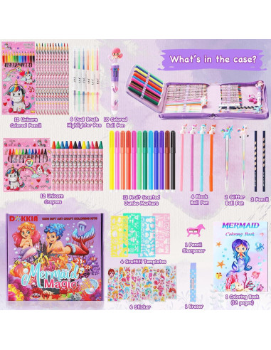 Juego de Marcadores 65 Pcs LEONAL Estuche Unicornio Sirena