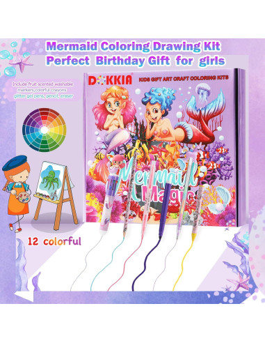 Juego de Marcadores 65 Pcs LEONAL Estuche Unicornio Sirena