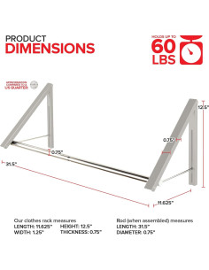 Perchero Plegable Doble Stock Your Home con Barra 27kg 2