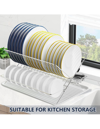 Escurridor de Platos JOKKOL Acero Inoxidable 2 Niveles 44,7 cm
