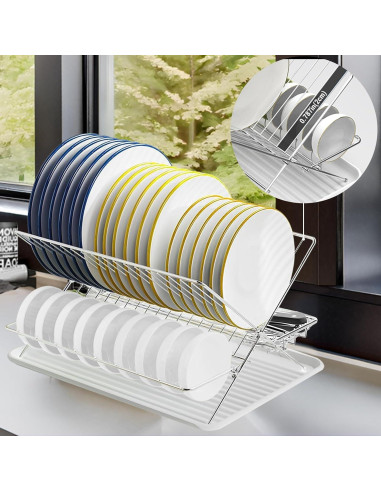 Escurridor de Platos JOKKOL Acero Inoxidable 2 Niveles 44,7 cm