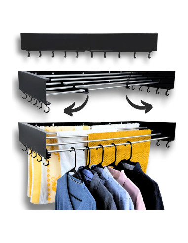Estante de Secado Plegable Zetez 80 cm Montaje en Pared