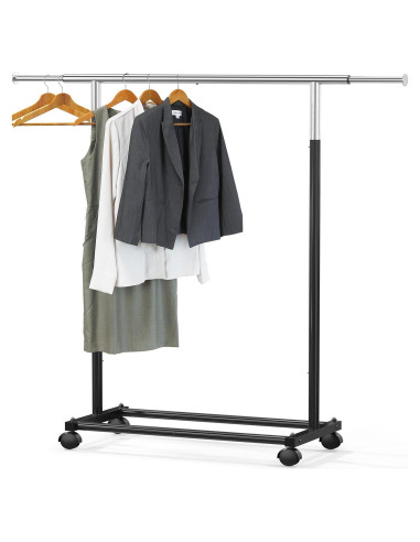Soporte de Ropa Simple Houseware Metal Negro 77-119 cm