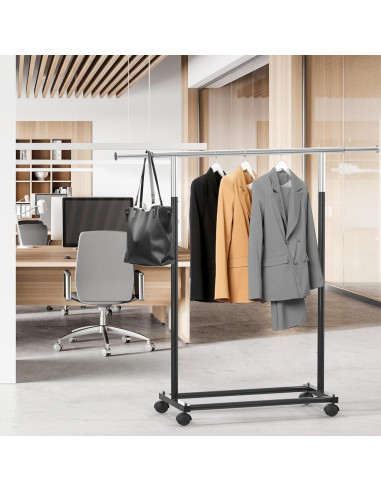 Soporte de Ropa Simple Houseware Metal Negro 77-119 cm